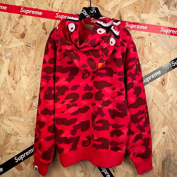 BAPE CAMO DOUBLE SHARK RELAXED FIT FULL ZIP HOODIE MENS - Picture 2 of 2